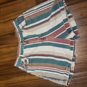 90s stripe denim shorts